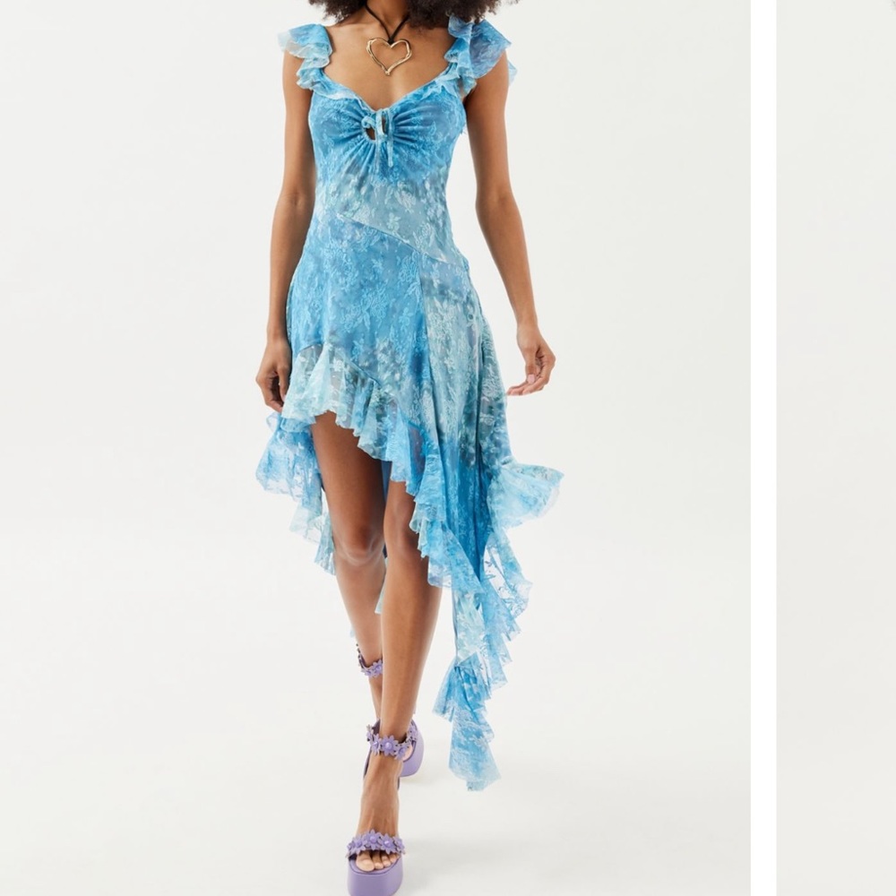 NWT UO Hyacinth Lace Spliced Midi Dress